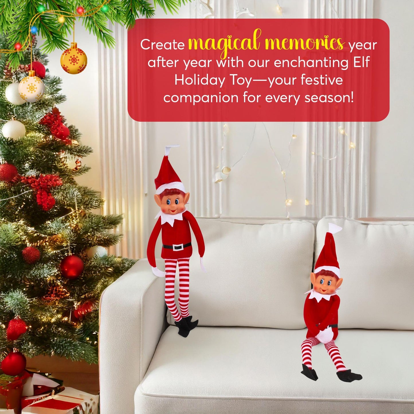 Elves Behavin' Badly Christmas Elf Plush Toy — 12-Inch Bendable Naughty Elf Doll