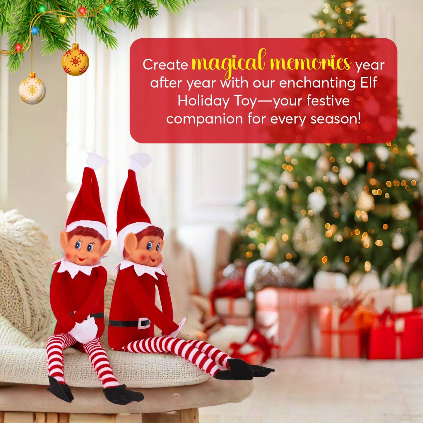 Elves Behavin' Badly Christmas Elf Plush Toy — 12-Inch Bendable Naughty Elf Doll