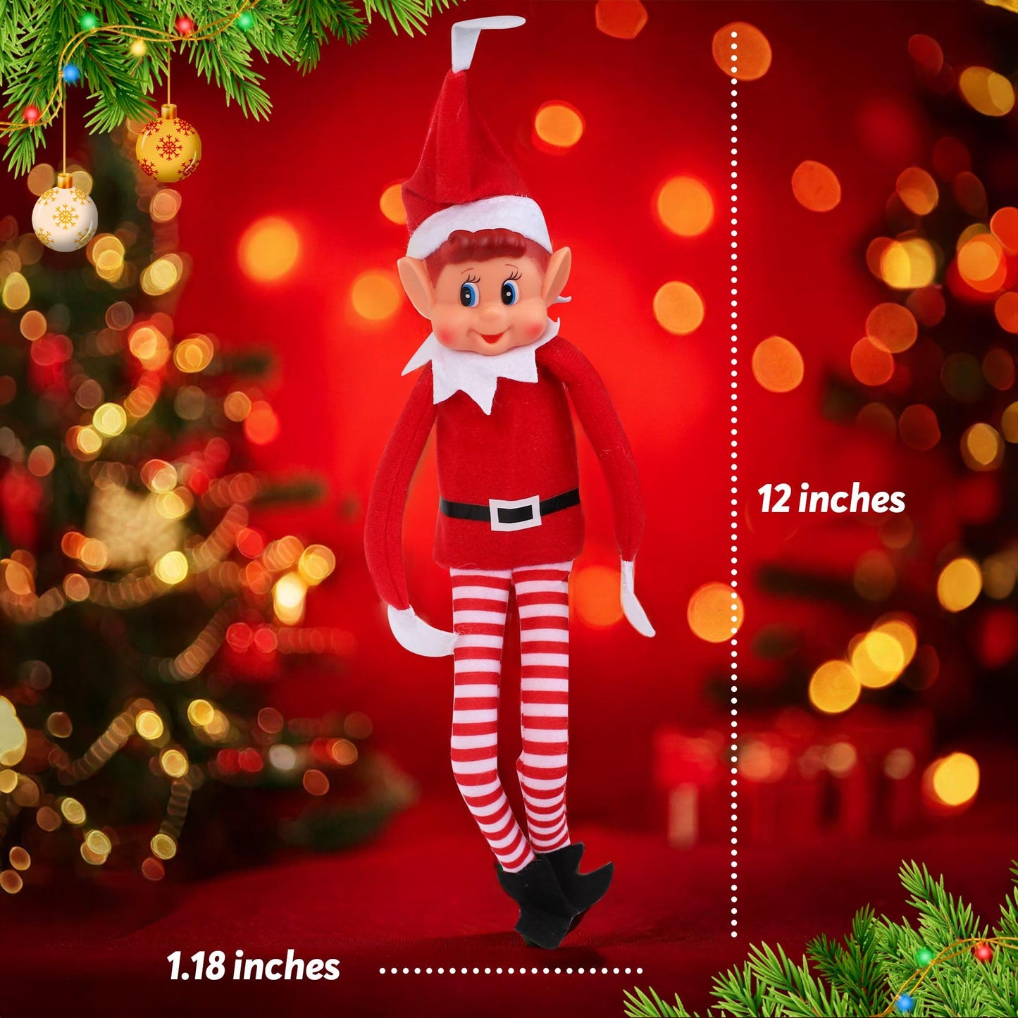 Elves Behavin' Badly Christmas Elf Plush Toy — 12-Inch Bendable Naughty Elf Doll