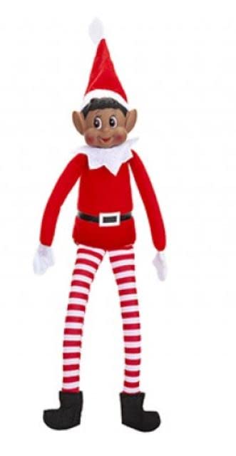 Elves Behavin' Badly: Christmas Elf Plush Toy, 12in Brown, Bendable Elf