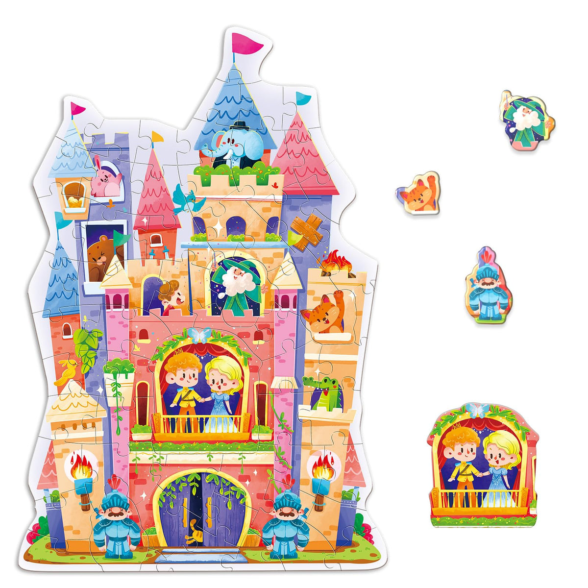 ELX 60 Piece Castle Jigsaw Puzzle for Kids 3+ | Large Floor Puzzle with Storage Bag