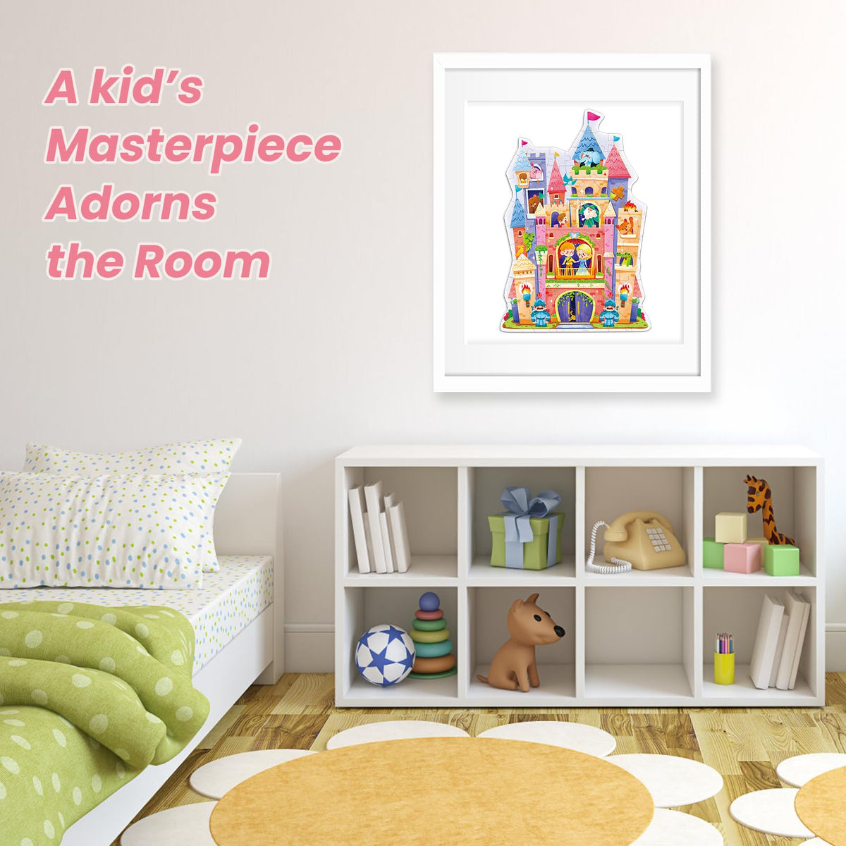 ELX 60 Piece Castle Jigsaw Puzzle for Kids 3+ | Large Floor Puzzle with Storage Bag