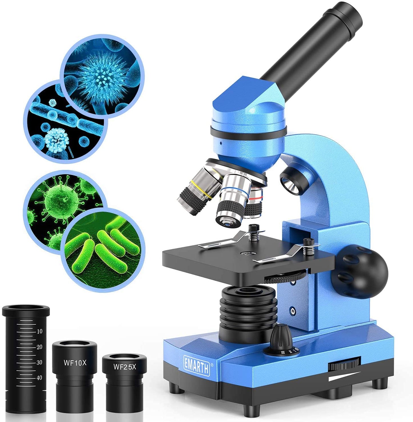 Emarth Kids Microscope 40X–1000X with 52-Piece Educational Kits | Beginner Science Lab