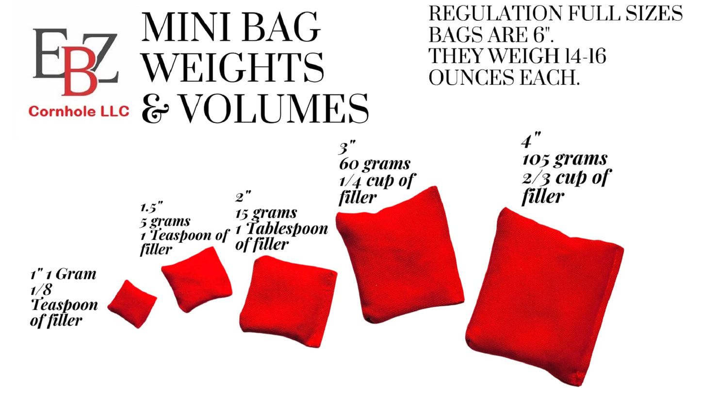 EmbroideryByZevotek 2-Inch Red Mini Cornhole Bags – 4-Pack