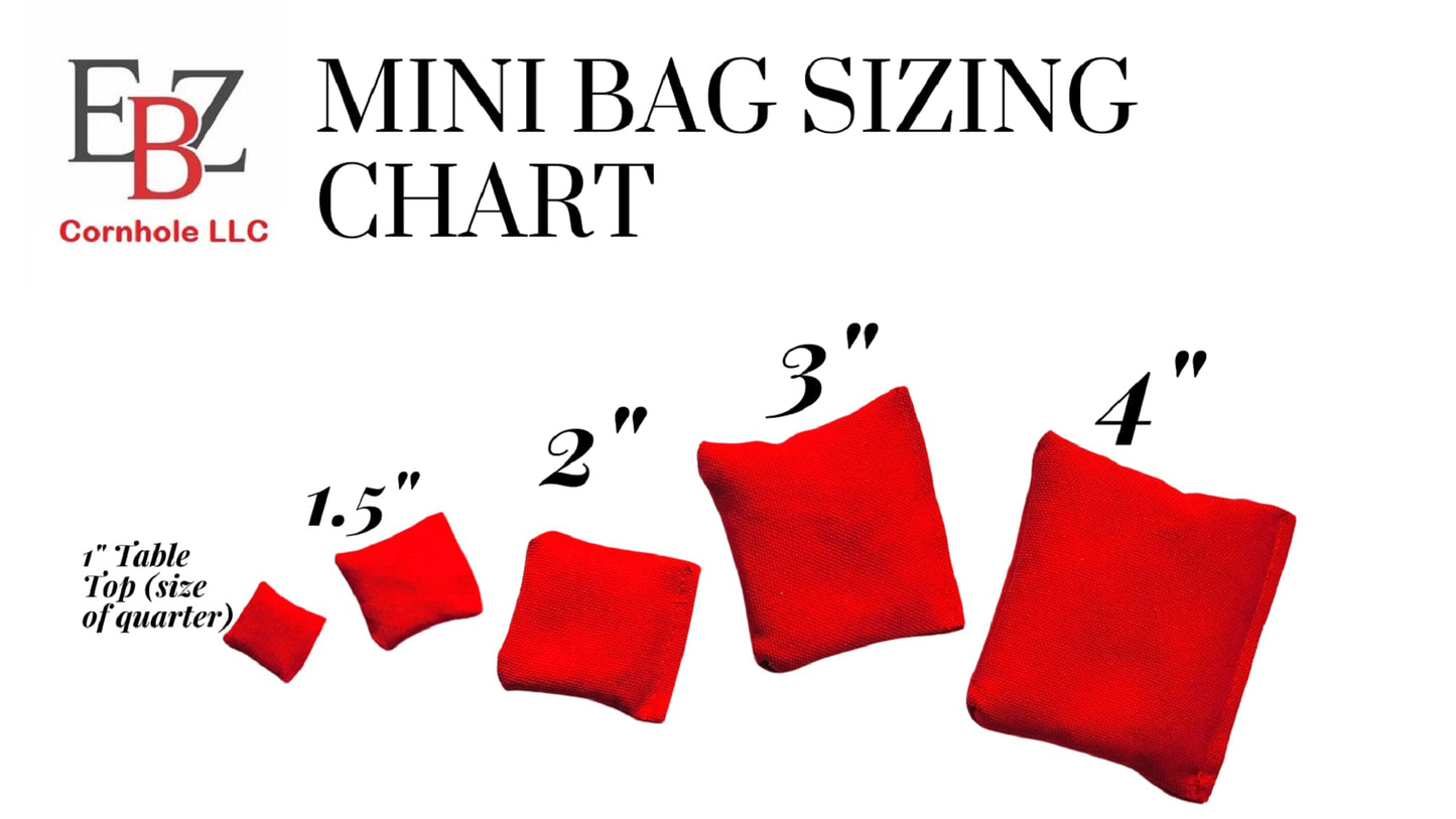 EmbroideryByZevotek 2-Inch Red Mini Cornhole Bags – 4-Pack