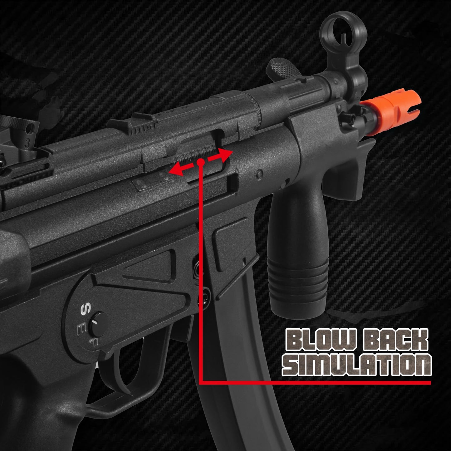 EMERBU Pro-Grade Gel Splatter Blaster MP5K – Metal/Nylon Body, 11.1V Power, High-Speed Gearset