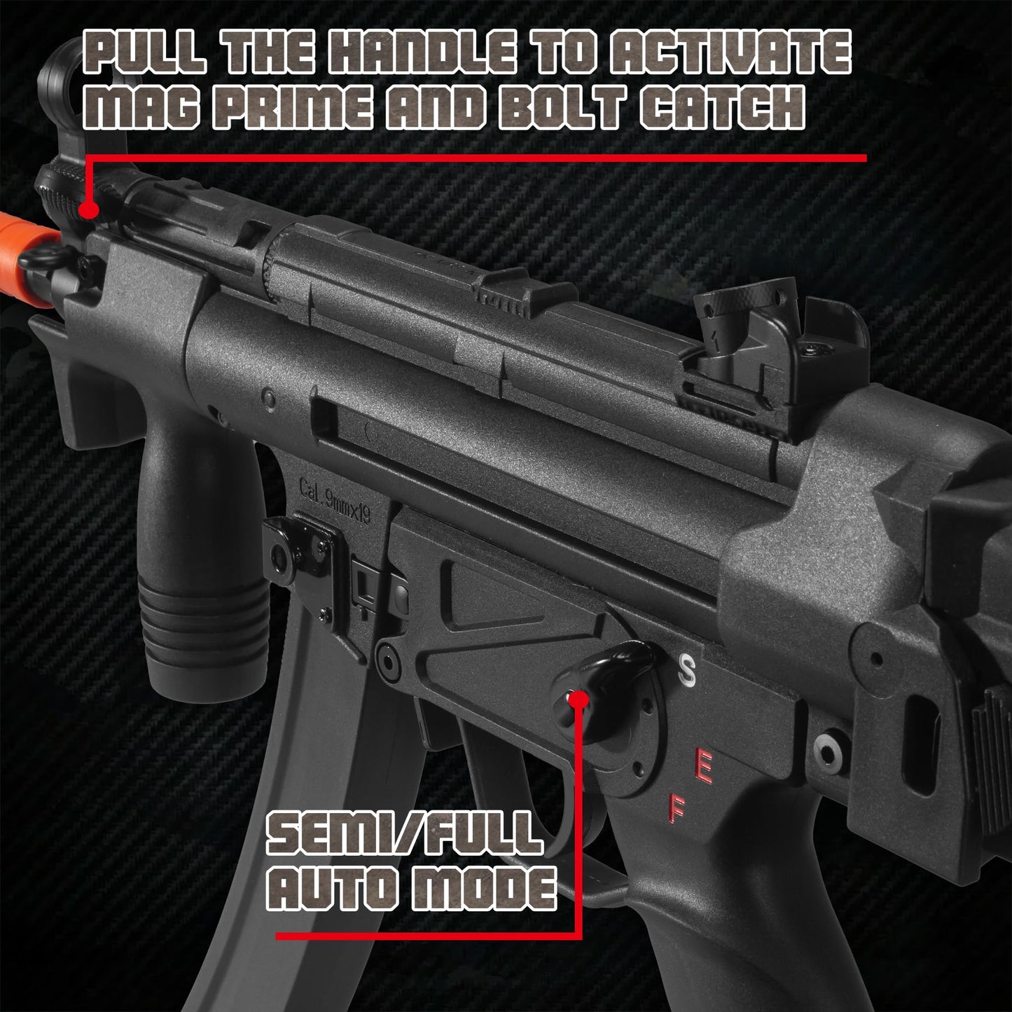 EMERBU Pro-Grade Gel Splatter Blaster MP5K – Metal/Nylon Body, 11.1V Power, High-Speed Gearset