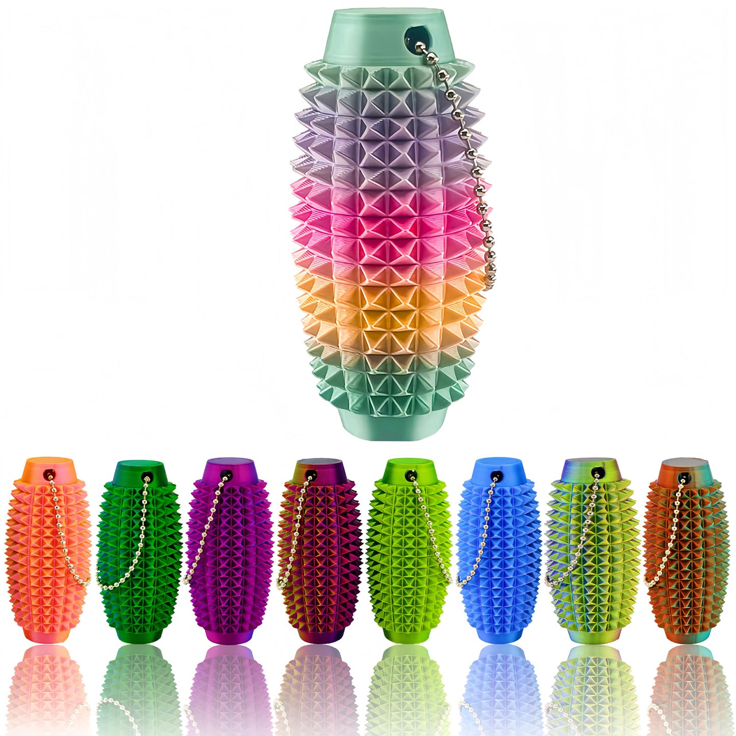 emeqzoa Little Ouchies Pain Stim Fidget – Rainbow, 3D Printed Sensory Toy