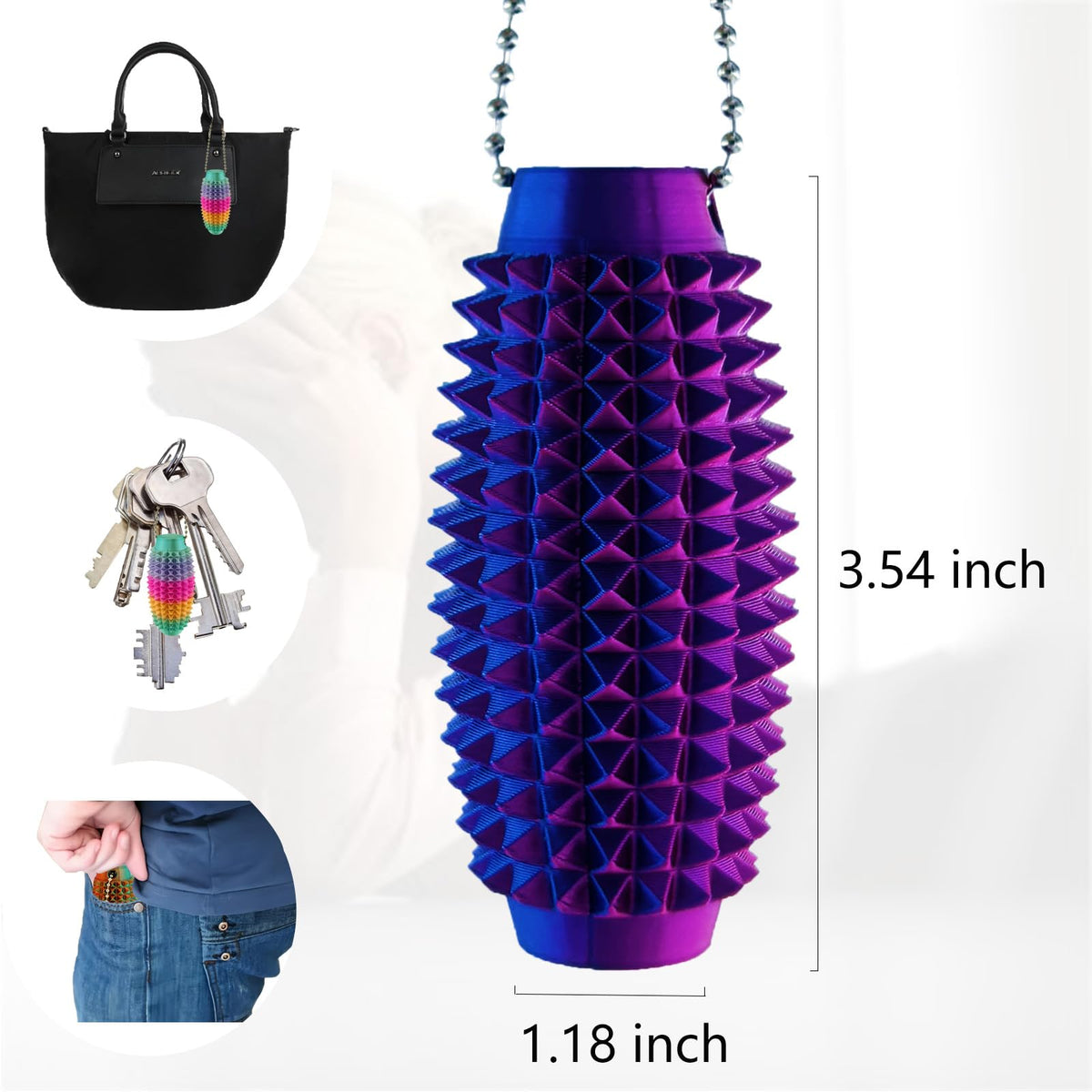 emeqzoa Little Ouchies Pain Stim Fidget – Rainbow, 3D Printed Sensory Toy
