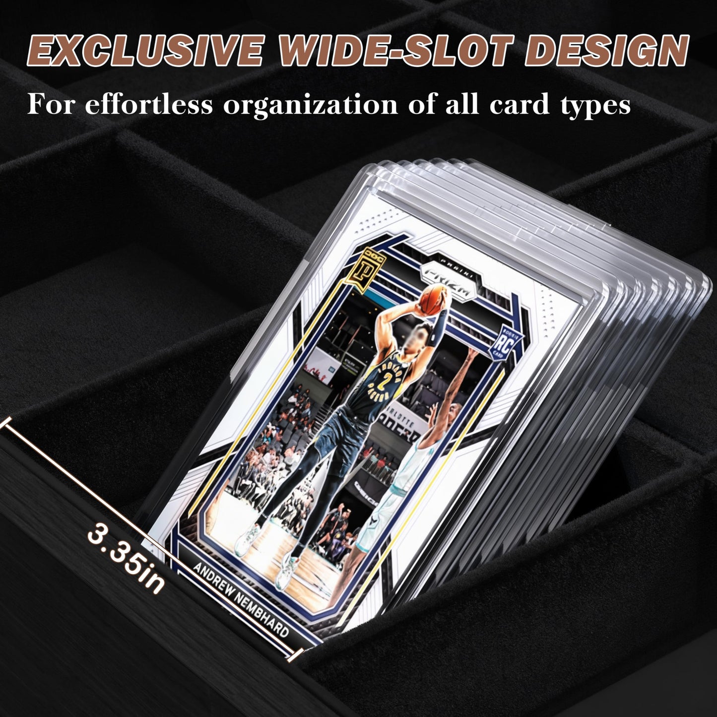 Emfogo Wooden Card Sorting Tray – 16-Compartment Black Card Organizer