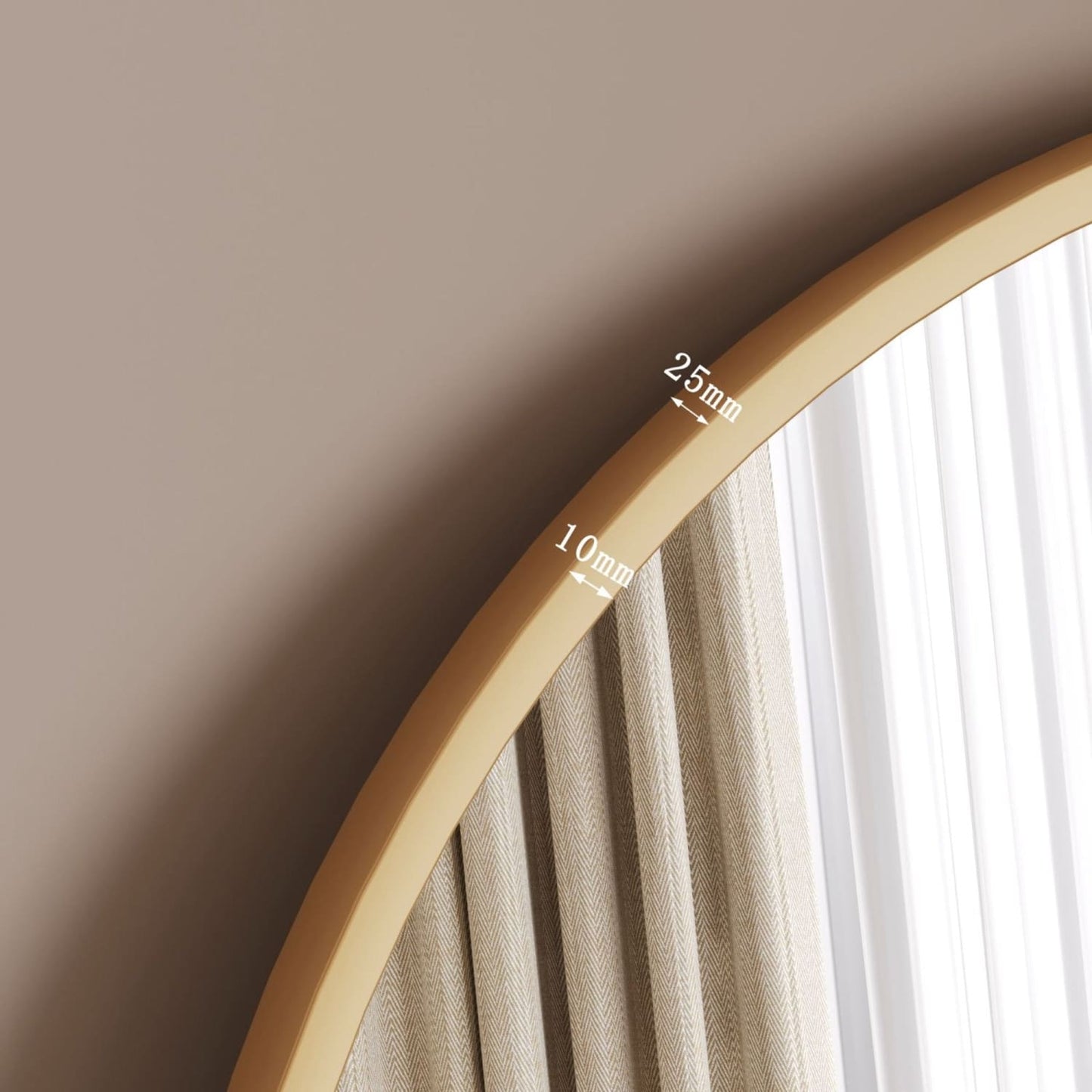 Emi - Full Length Gold Metal Runway Oval Mirror - 180cm x 80cm