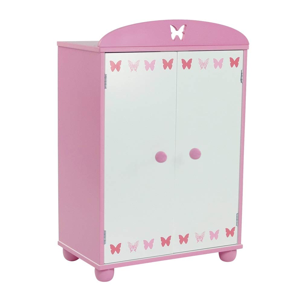 Emily Rose 18-Inch Doll Closet – Butterfly Furniture Collection – Includes 5 Hangers | USA Brand