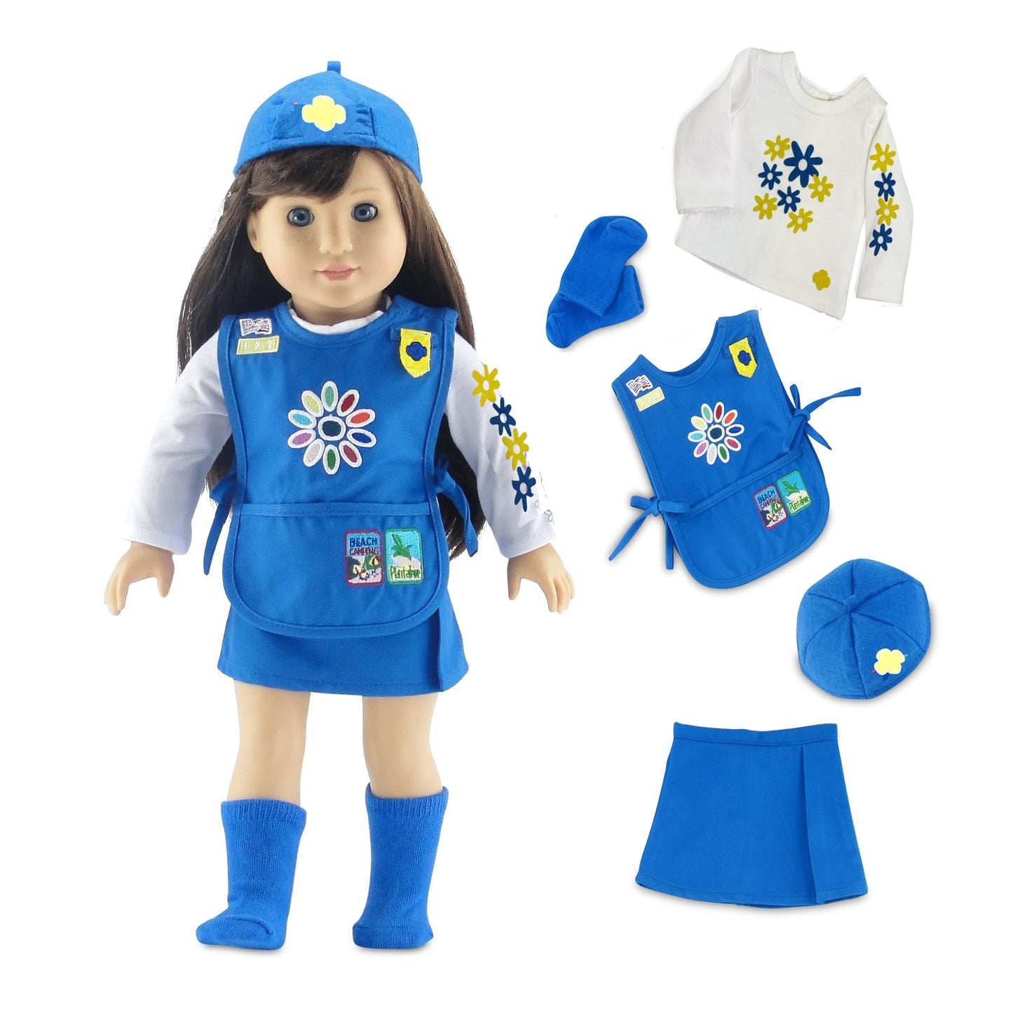 Emily Rose 18-Inch Doll Clothes: Daisy Girl Scout 5-Piece Uniform (Licensed)