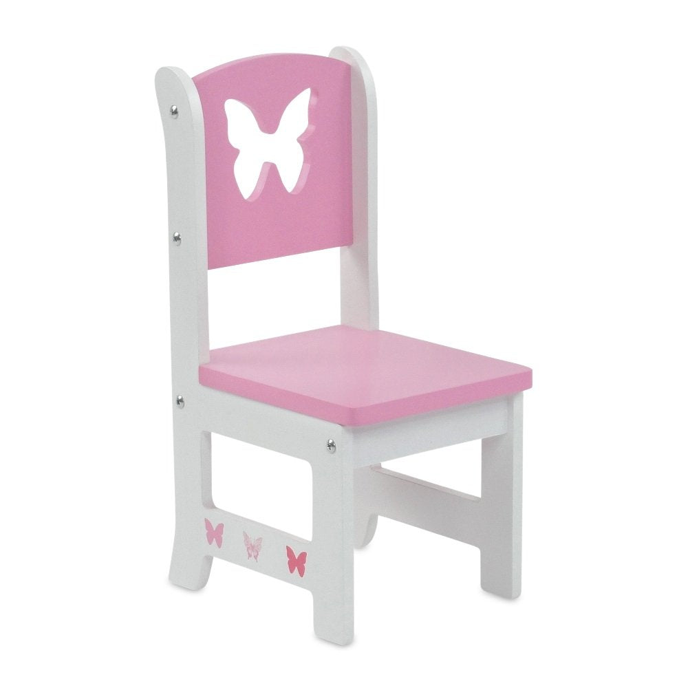 Emily Rose 18-Inch Doll Dining Table & 2 Chairs – Pink Butterfly Collection