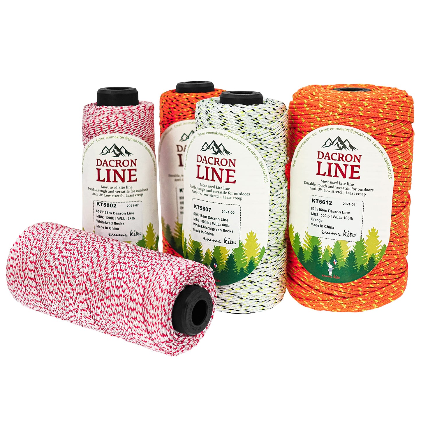 Emma Kites 500lb braided Dacron Kite Line – 500ft Spool, Heavy-Duty, Low Stretch