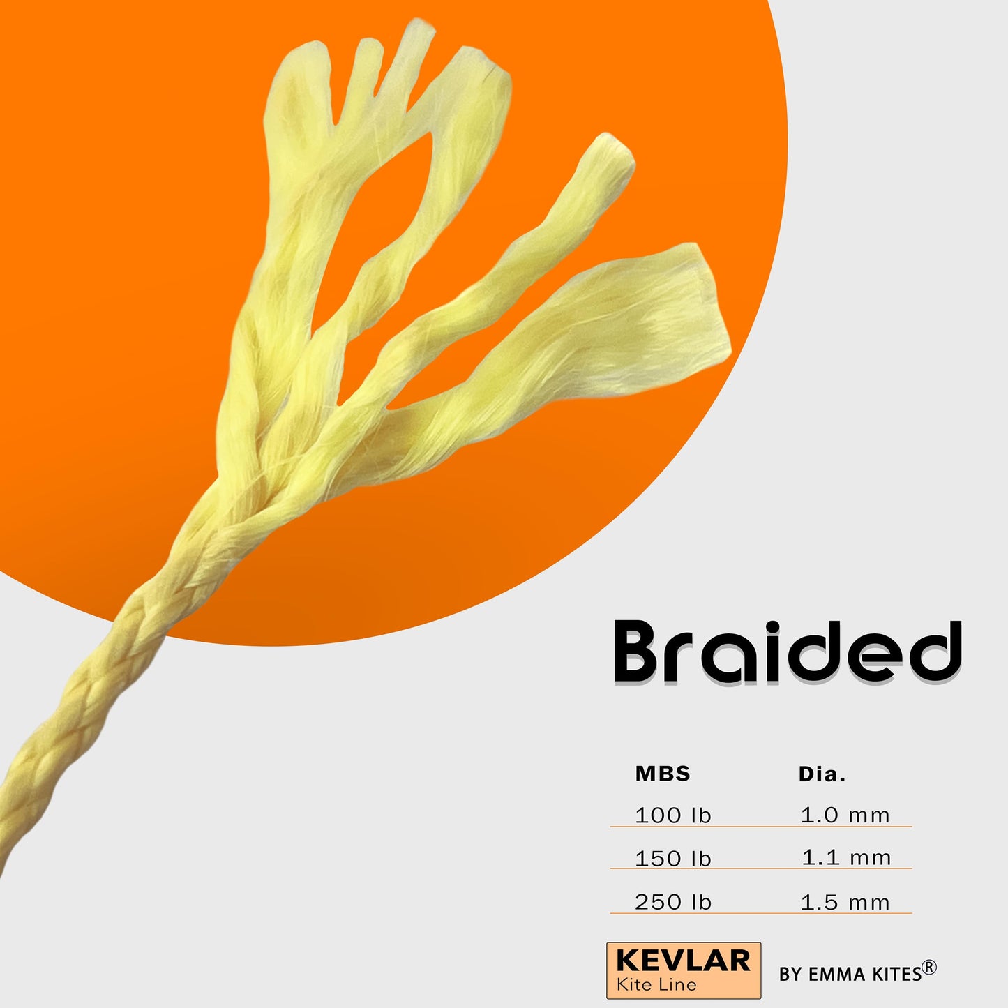 Emma Kites Kevlar Kite Line 1000ft 100lb Braided – Low Stretch, Abrasion-Resistant Cord