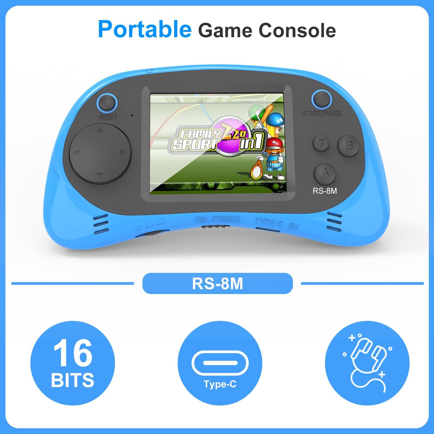 E-MODS GAMING Handheld 16-Bit Retro Console – 220 HD Games, 2.5-Inch IPS, Portable Travel Gift
