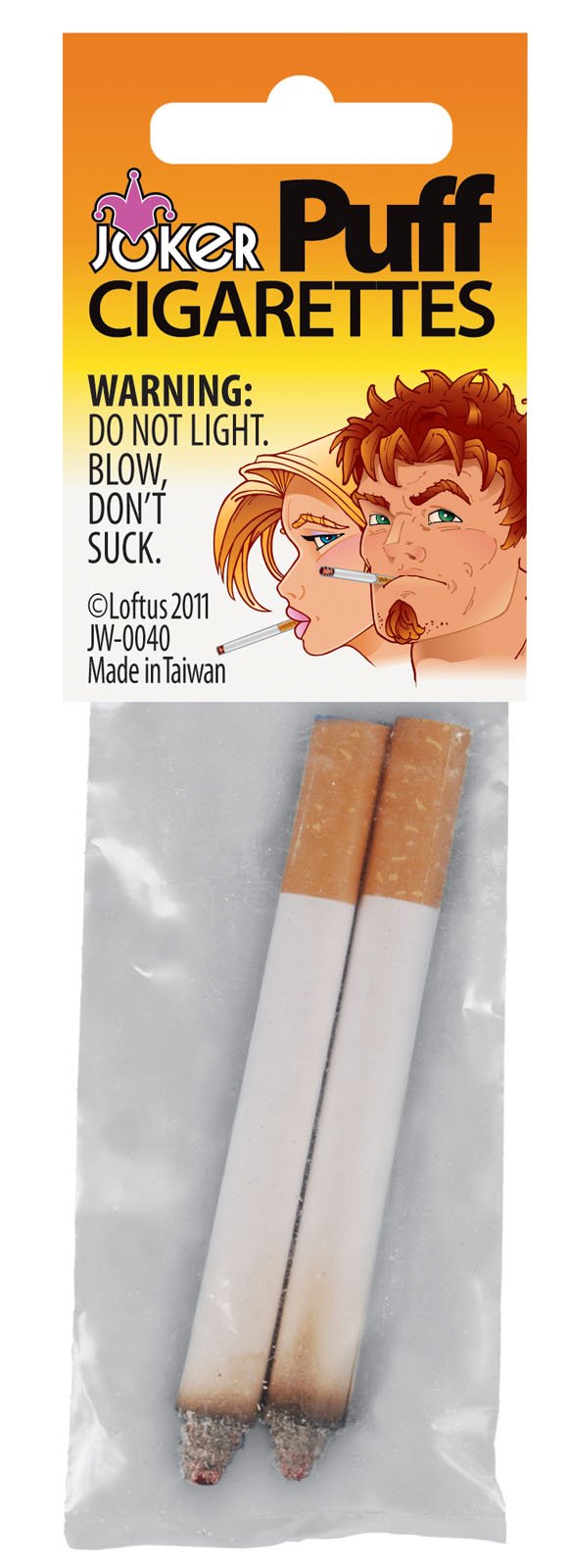 Empire Magic Loftus Joker Fake Puff Cigarettes (2-Pack) - White/Orange