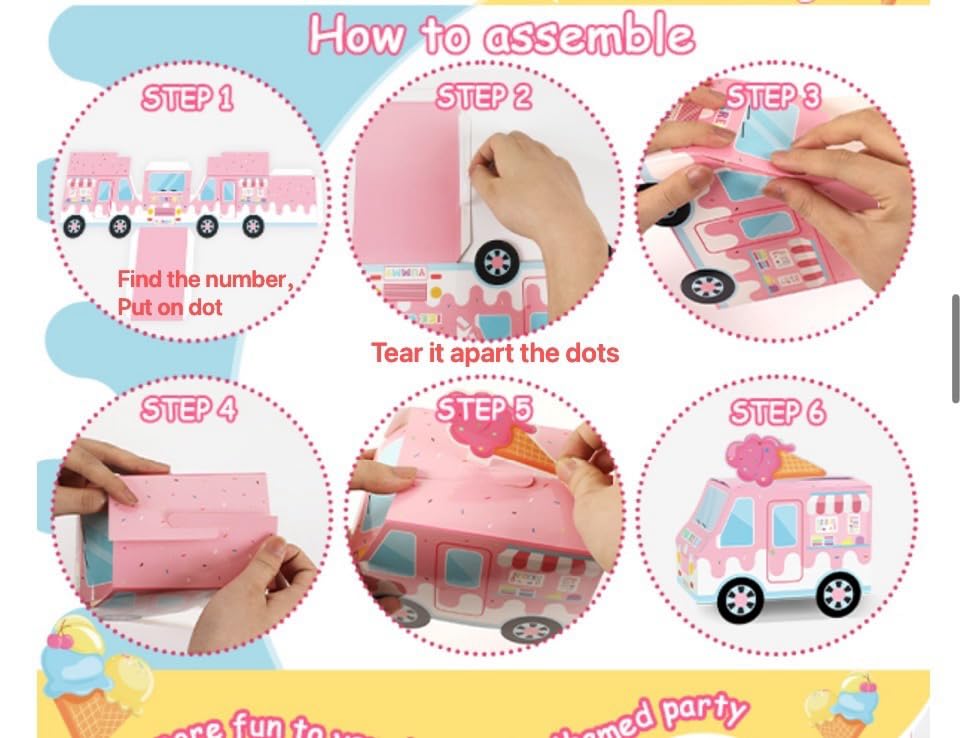 Empire Party Supply Ice Cream Party Favors — 72 Pc Set with Slap Bracelets & More