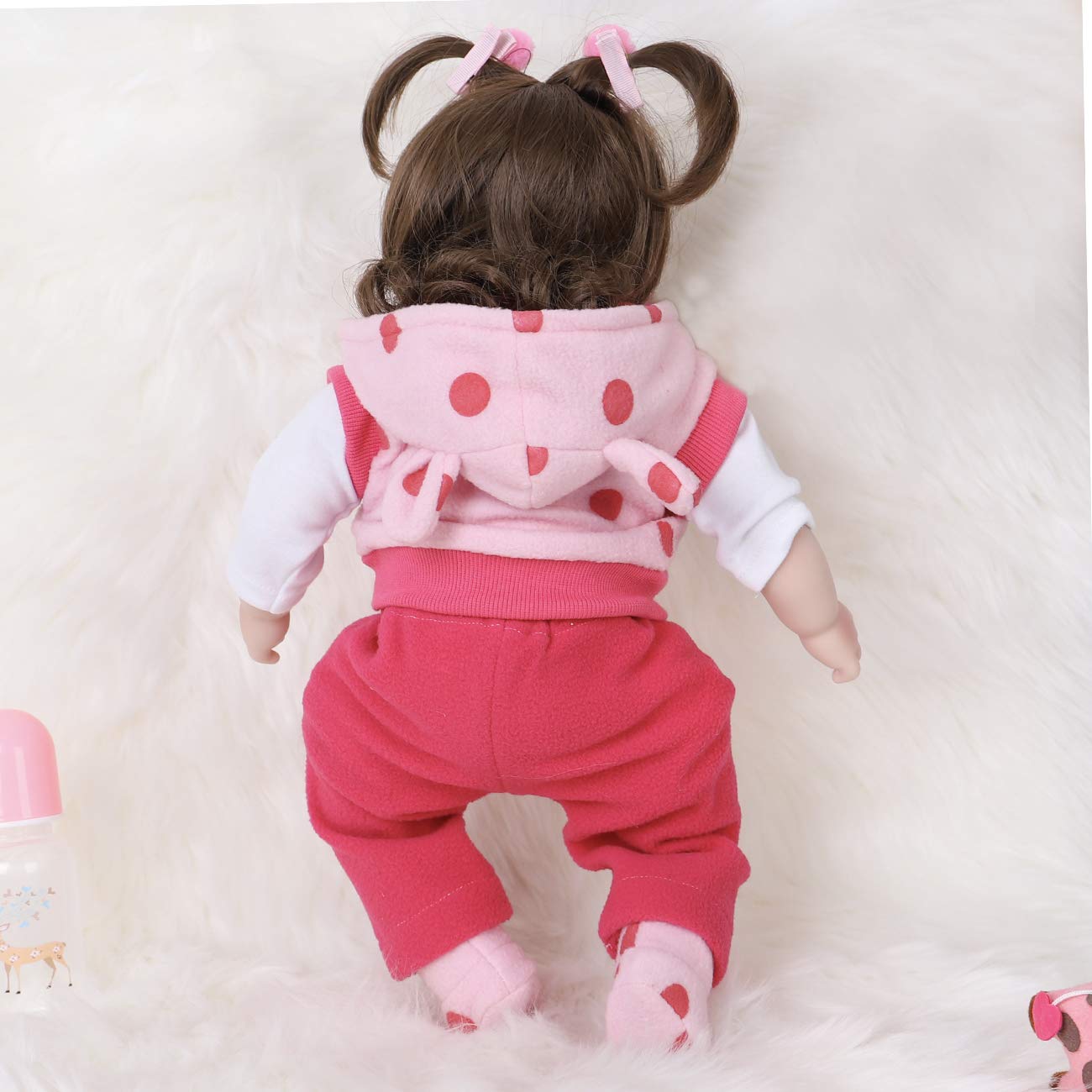 ENADOLL Reborn Baby Doll - Realistic Silicone Vinyl Polka Dot Giraffe, 16-Inch Weighted Gift Set