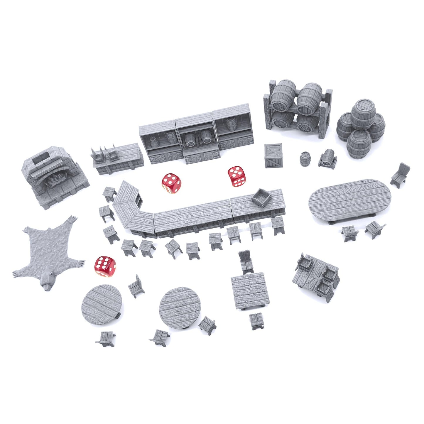 EnderToys Tavern Bar Furniture Set – DND Terrain for 28mm RPG & Wargaming