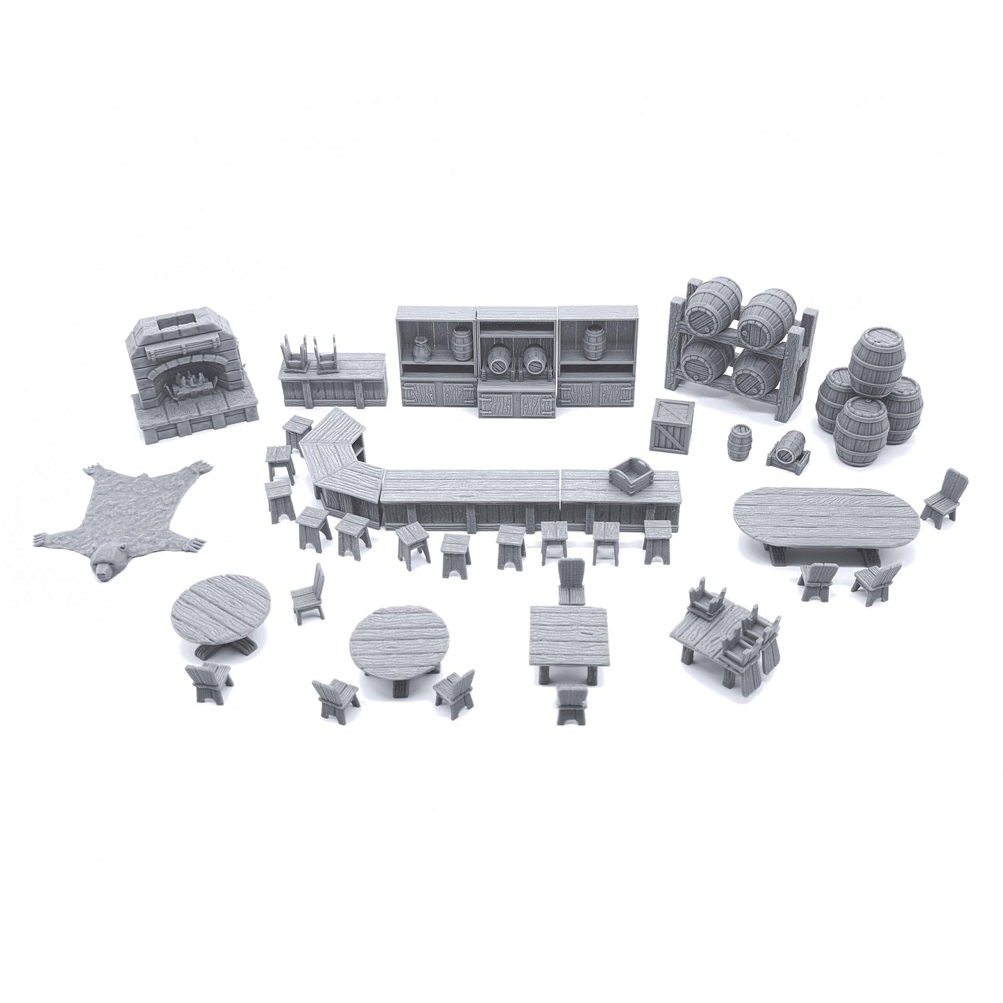 EnderToys Tavern Bar Furniture Set – DND Terrain for 28mm RPG & Wargaming