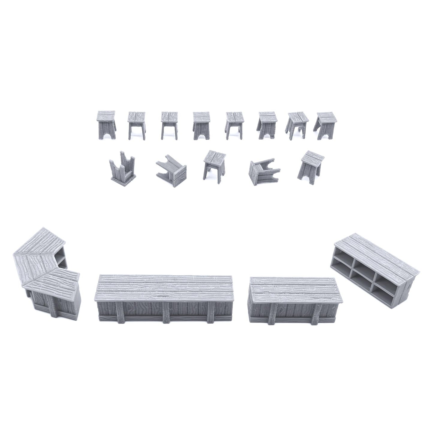 EnderToys Tavern Bar Furniture Set – DND Terrain for 28mm RPG & Wargaming