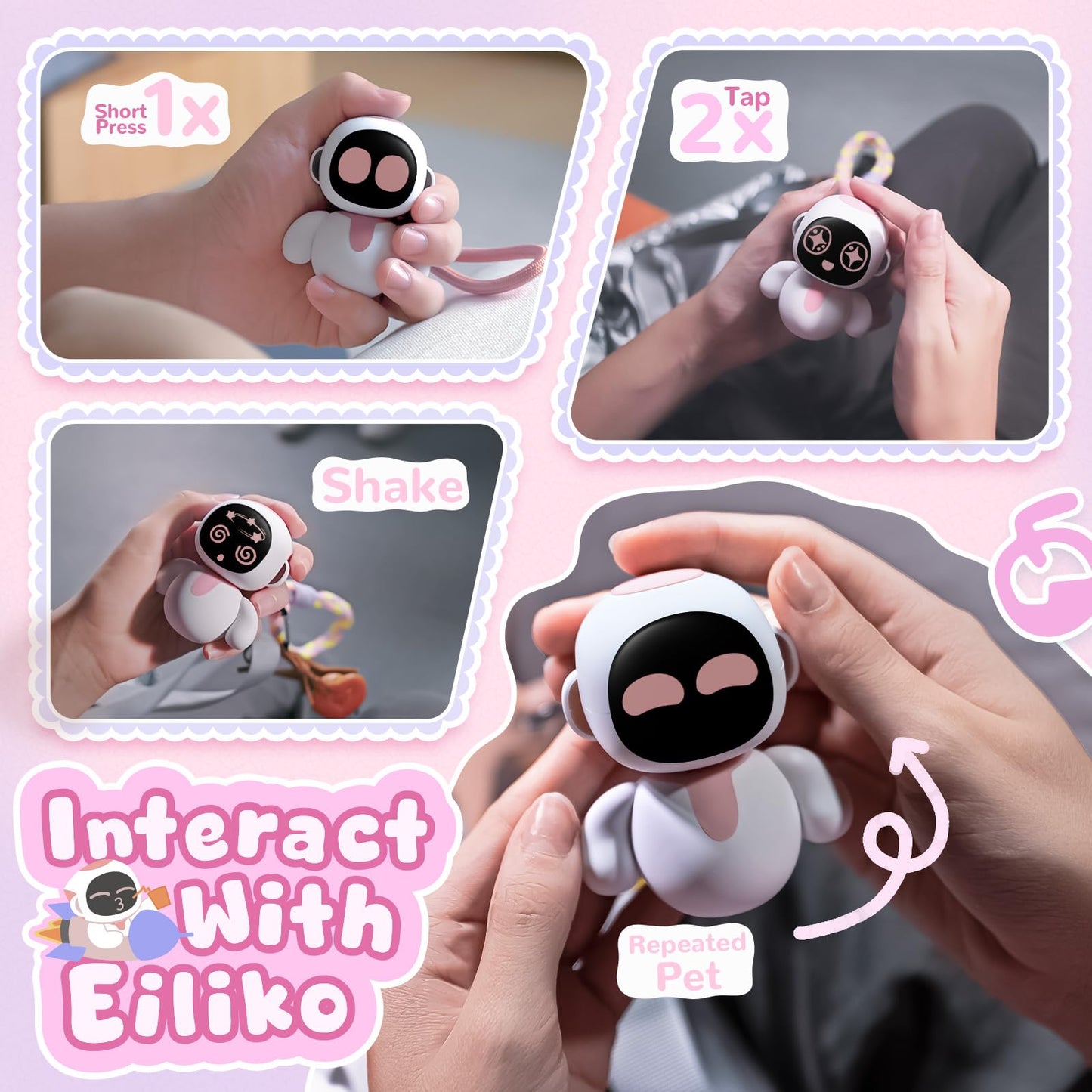 ENERGIZE LAB Eiliko Coral Pink – Tiny AI Charm Pendant for Daily Outfits