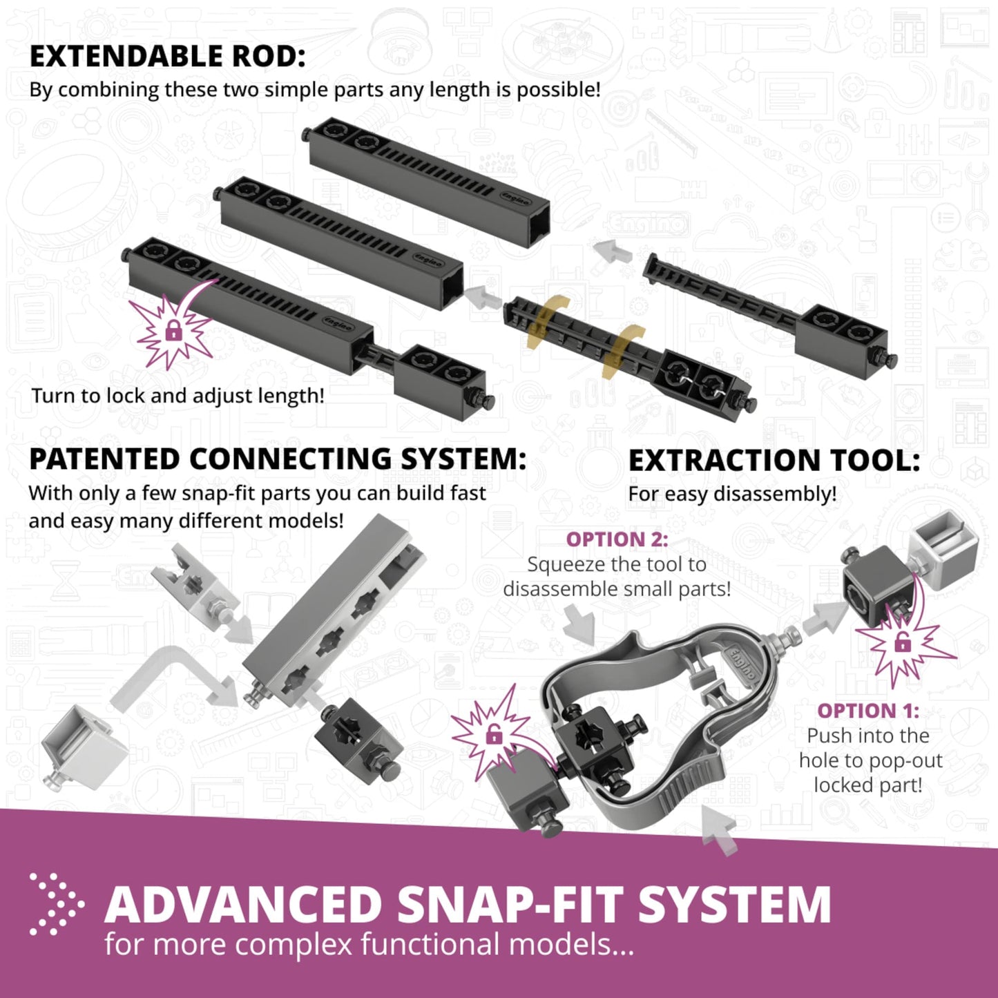 Engino STEM Kit: Newton's Laws & Energy — 8 Models for Kids 9+