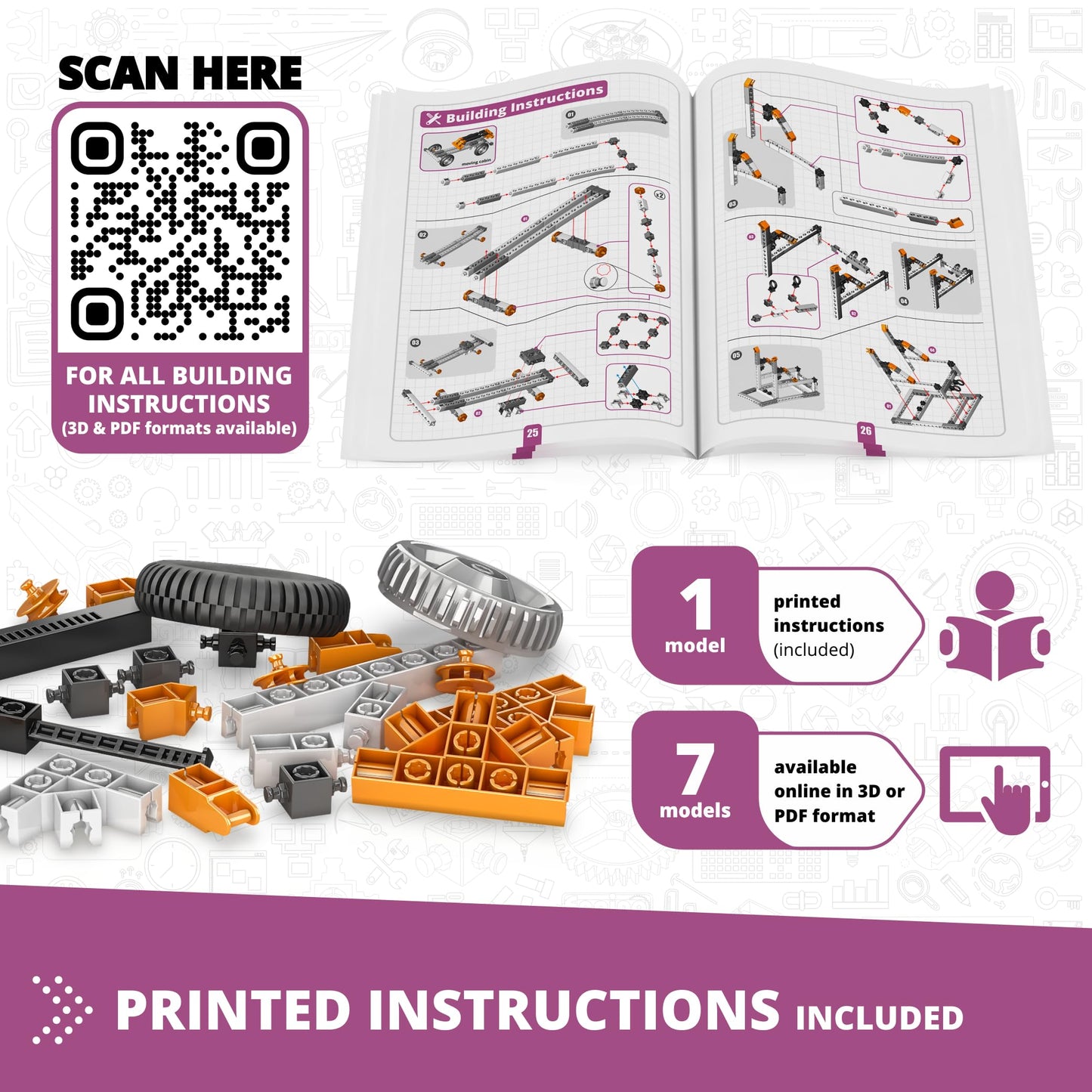 Engino STEM Kit: Newton's Laws & Energy — 8 Models for Kids 9+
