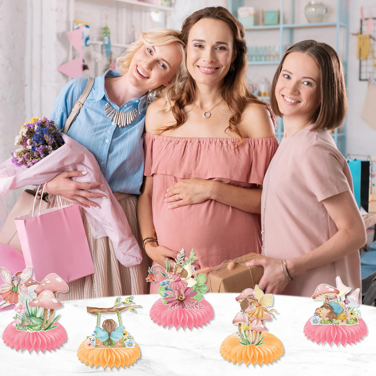 EngoEagle Fairy Honeycomb Centerpieces – 9-Piece Fairy Party Table Decor