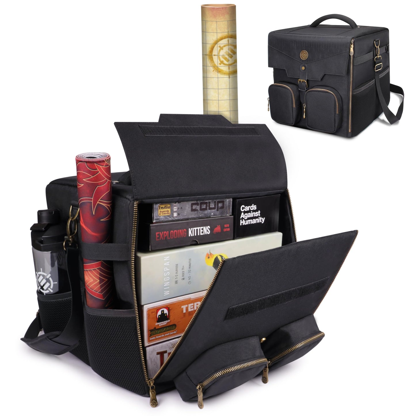 ENHANCE Board Game Shoulder Bag – Reinforced Storage, Padded Strap & Accessory Pockets