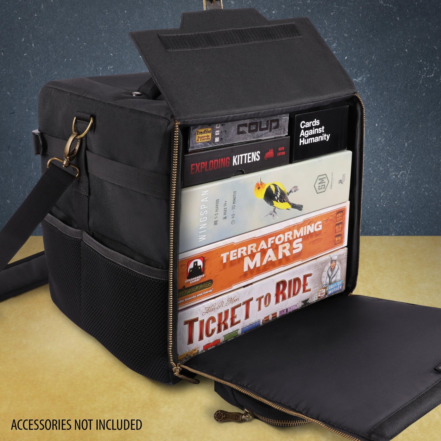 ENHANCE Board Game Shoulder Bag – Reinforced Storage, Padded Strap & Accessory Pockets