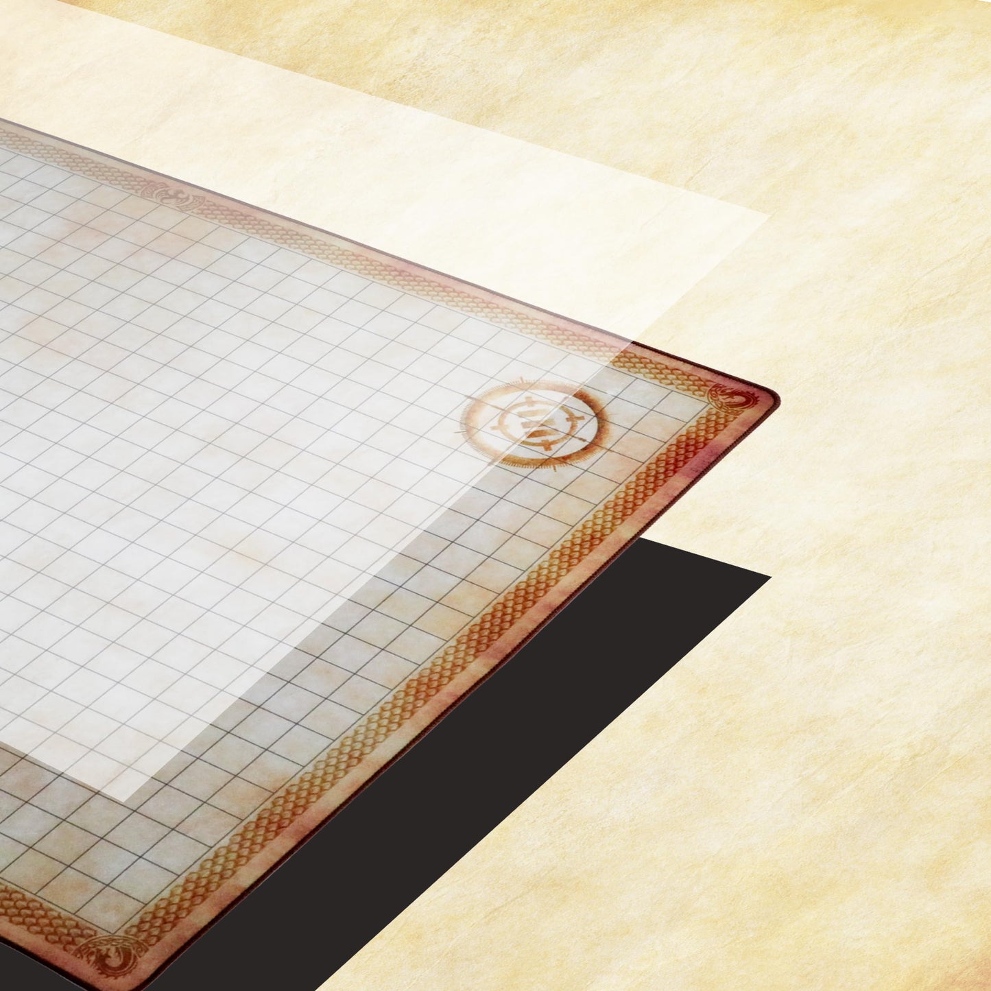 ENHANCE Deluxe RPG Grid Mat - 24x36in Premium DND Battle Mat with Carry Pouch & Marker Set