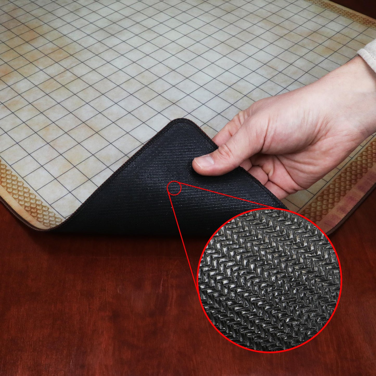 ENHANCE Deluxe RPG Grid Mat - 24x36in Premium DND Battle Mat with Carry Pouch & Marker Set