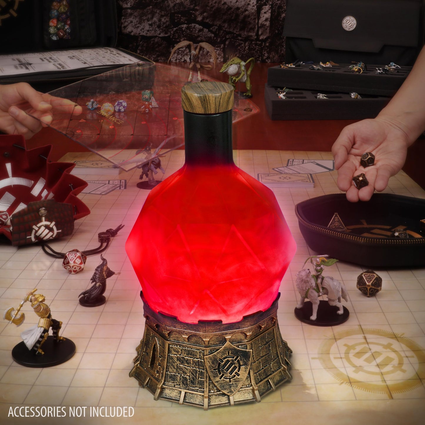 ENHANCE Gaming Sorcerer's Health Potion Light — Red Elixir Mood Bottle for RPG Immersion