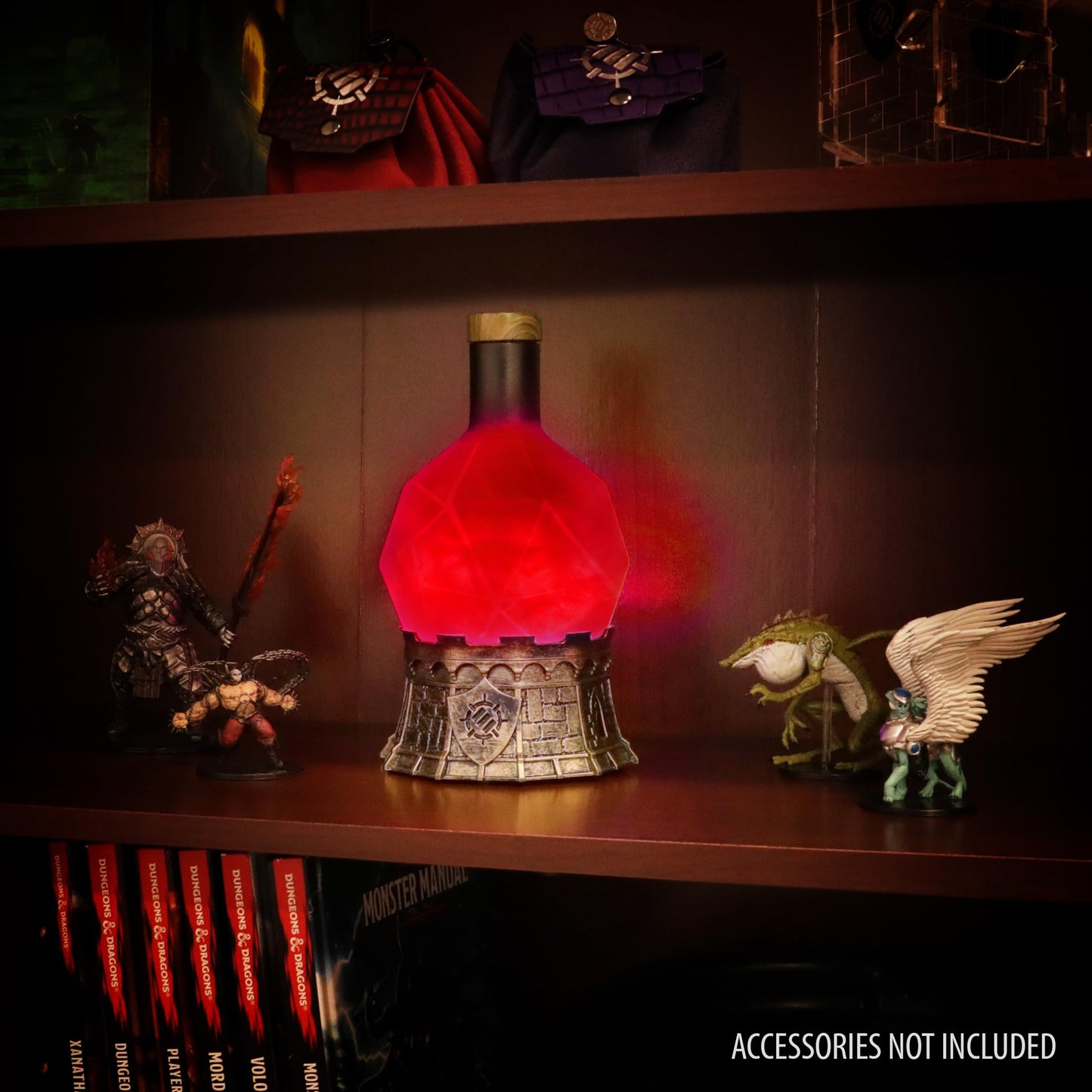 ENHANCE Gaming Sorcerer's Health Potion Light — Red Elixir Mood Bottle for RPG Immersion