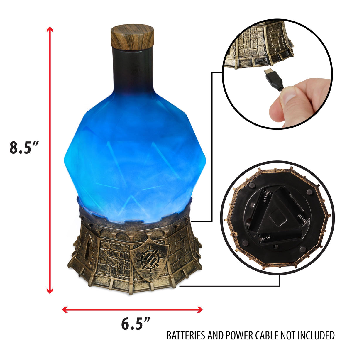 ENHANCE Gaming Sorcerer's Mana Potion Light — Blue Swirl Mood Lamp for TTRPG Tabletop Immersion