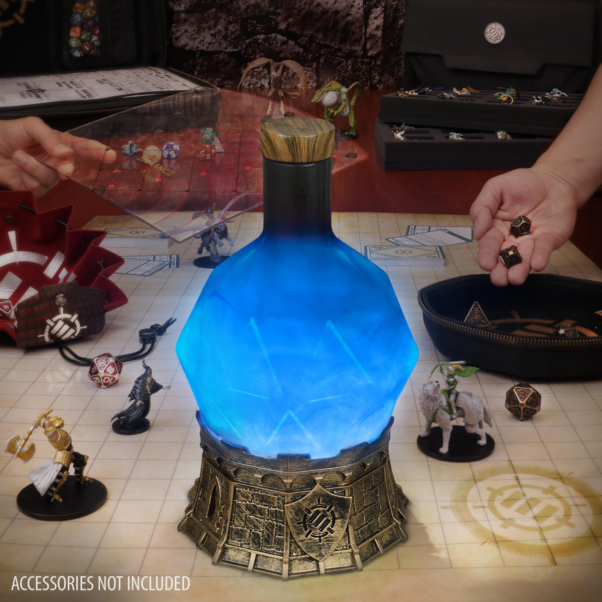 ENHANCE Gaming Sorcerer's Mana Potion Light — Blue Swirl Mood Lamp for TTRPG Tabletop Immersion