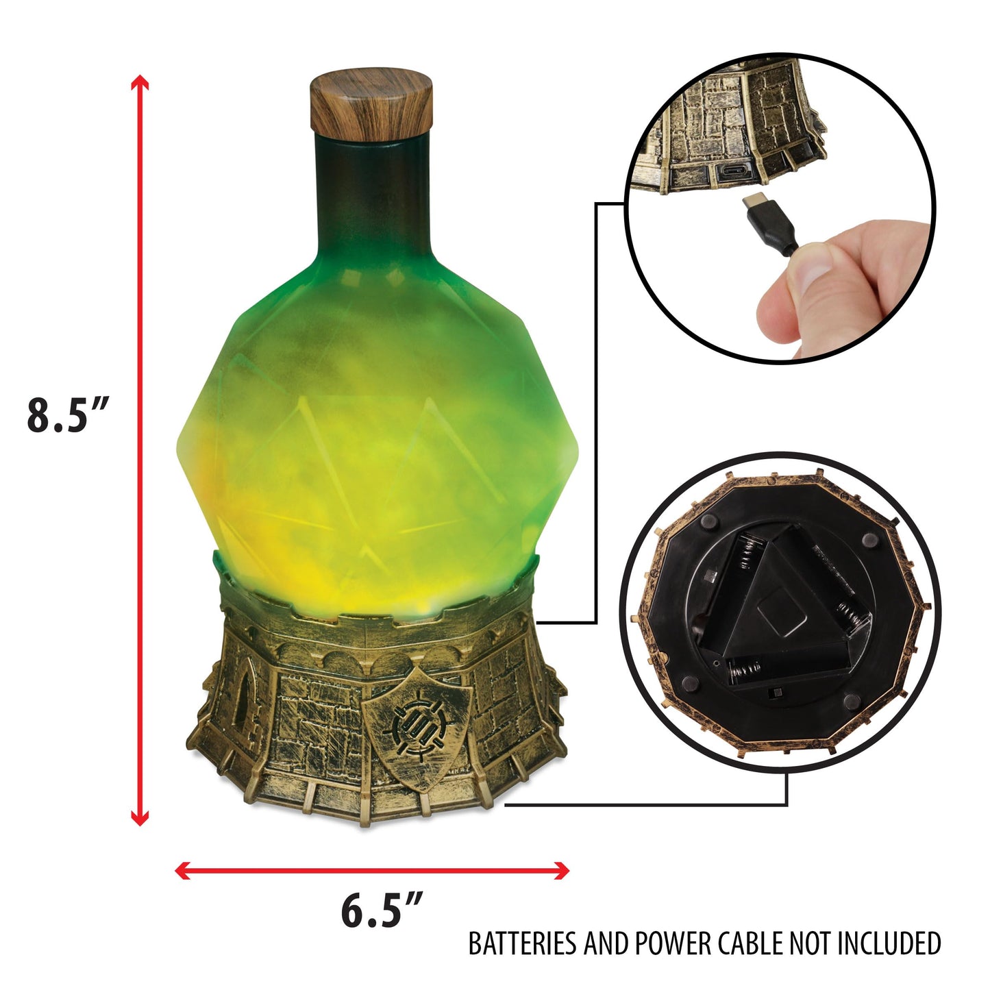 ENHANCE Gaming Sorcerer's Potion Light – Green Swirl Mood Lamp for RPG Immersion
