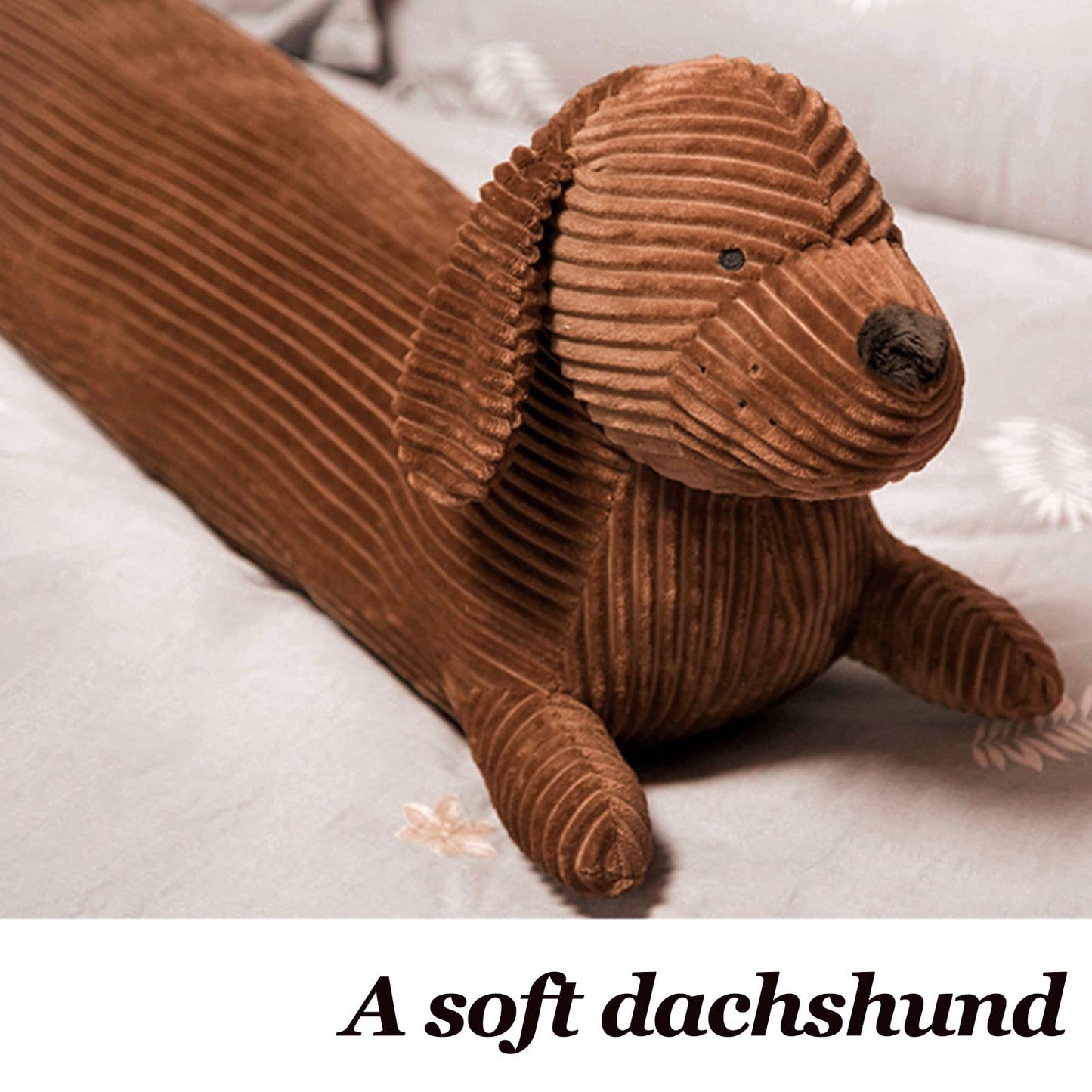 Enhopty 43-Inch Giant Dachshund Plush Pillow – Large Hugging Pillow for Kids and Home Decor