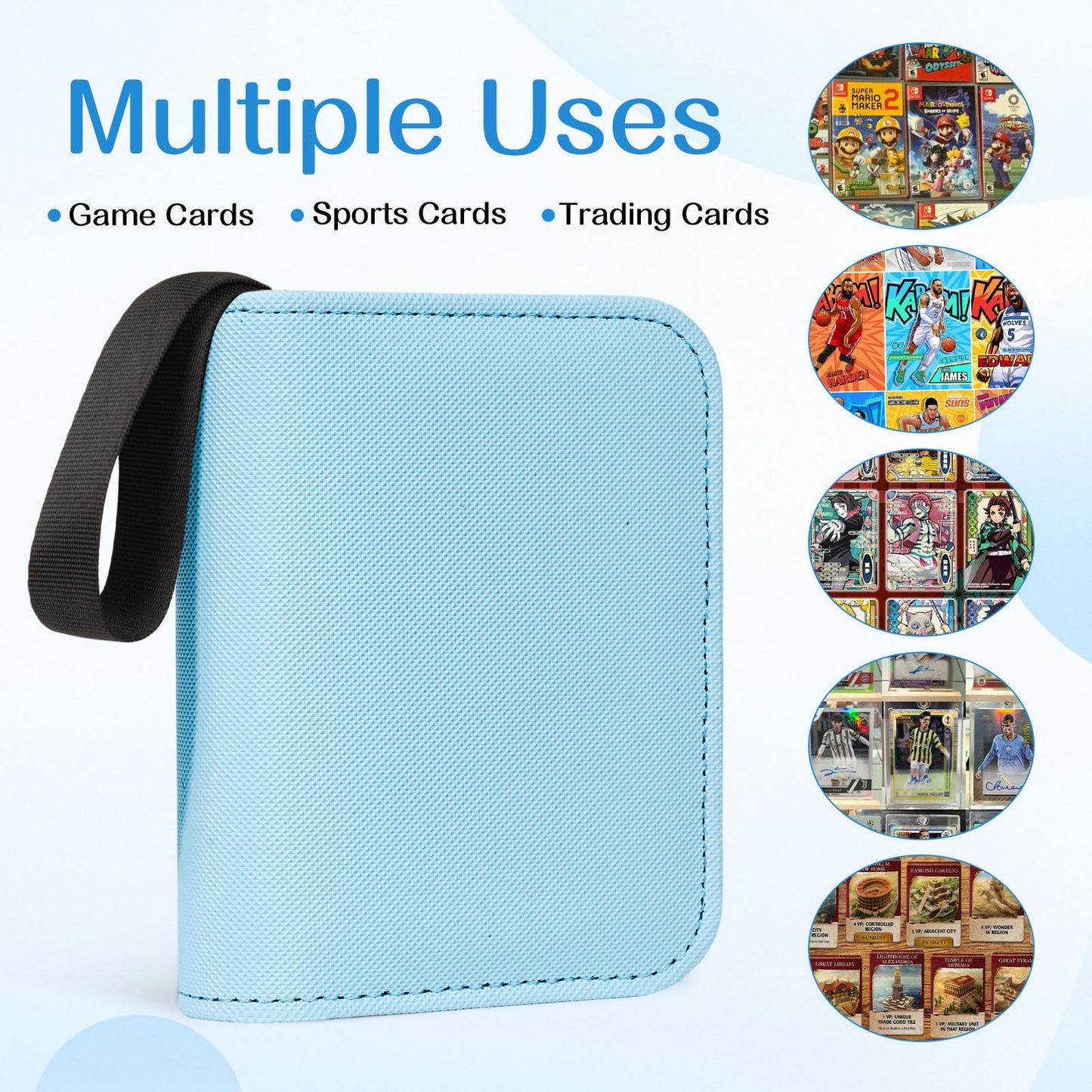 ENJOHN 1 Pocket Card Binder – Holds 40 Cards, 20 Pages, Side-Loading Mini Binder for TCG MTG Sports