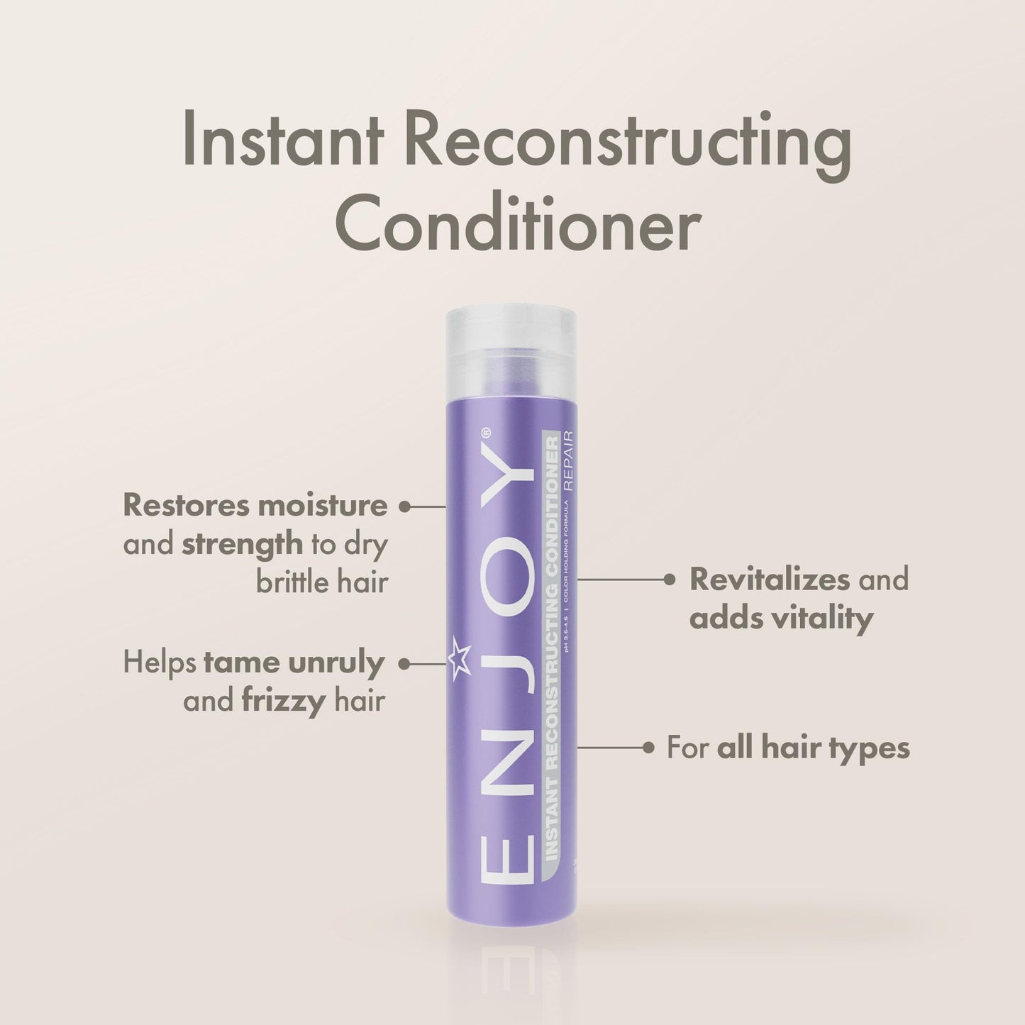 Enjoy Instant Reconstructor Conditioner for Damaged Hair – Lightweight Keratin Amino Acids, Color-Safe, 10 oz
