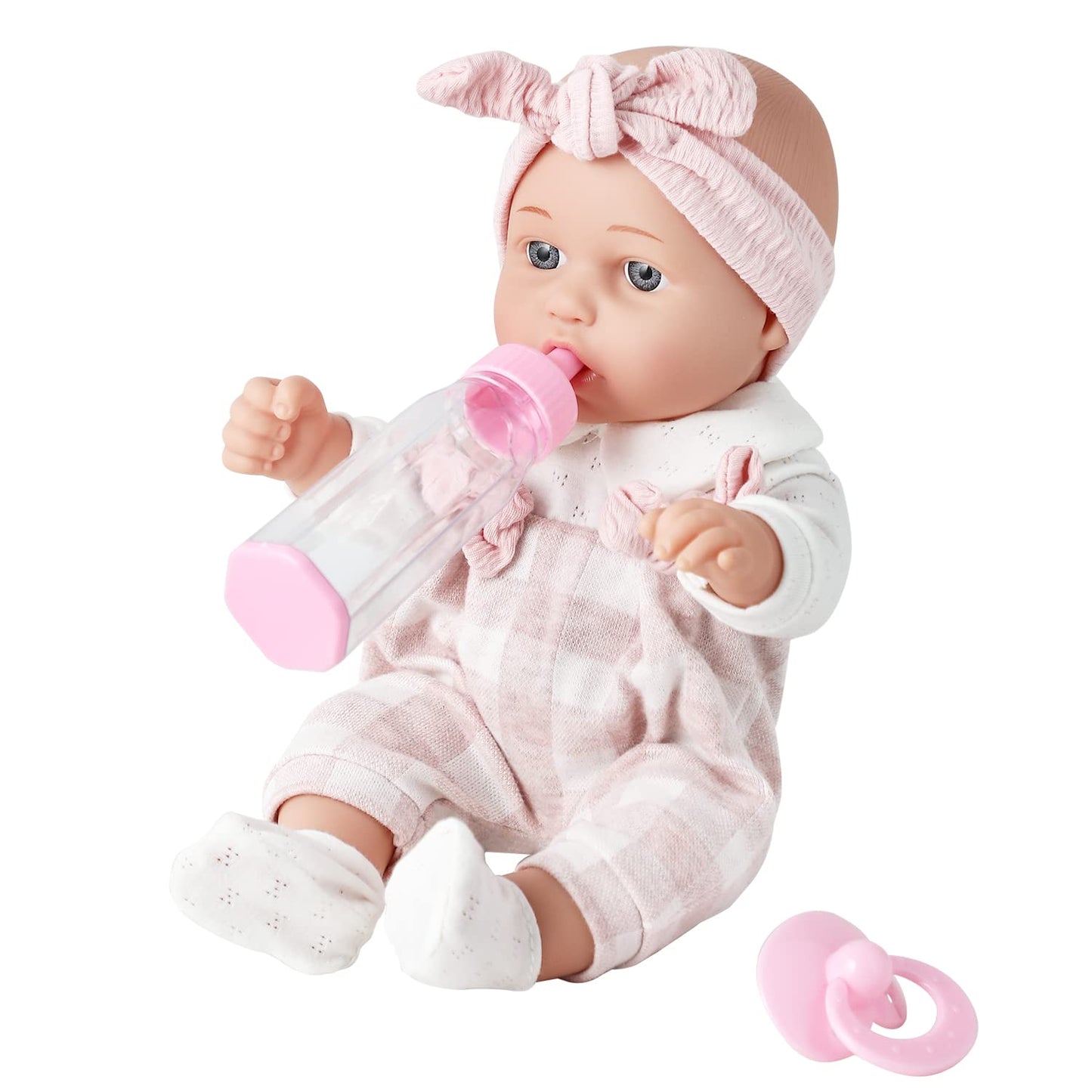 Enjoyin 12'' Baby Doll Set in Gift Box — Pacifier, Pink Clothes, Blanket & Bottle | Gift Idea for Ages 3+