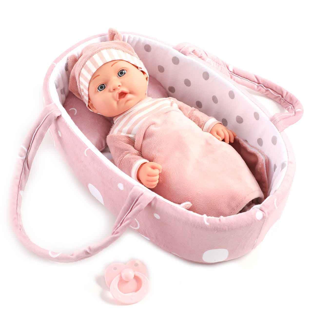 Enjoyin 12'' Baby Doll Playset with Carrier Bassinet Bed & Washable Accessories – Gift for Toddlers 3+