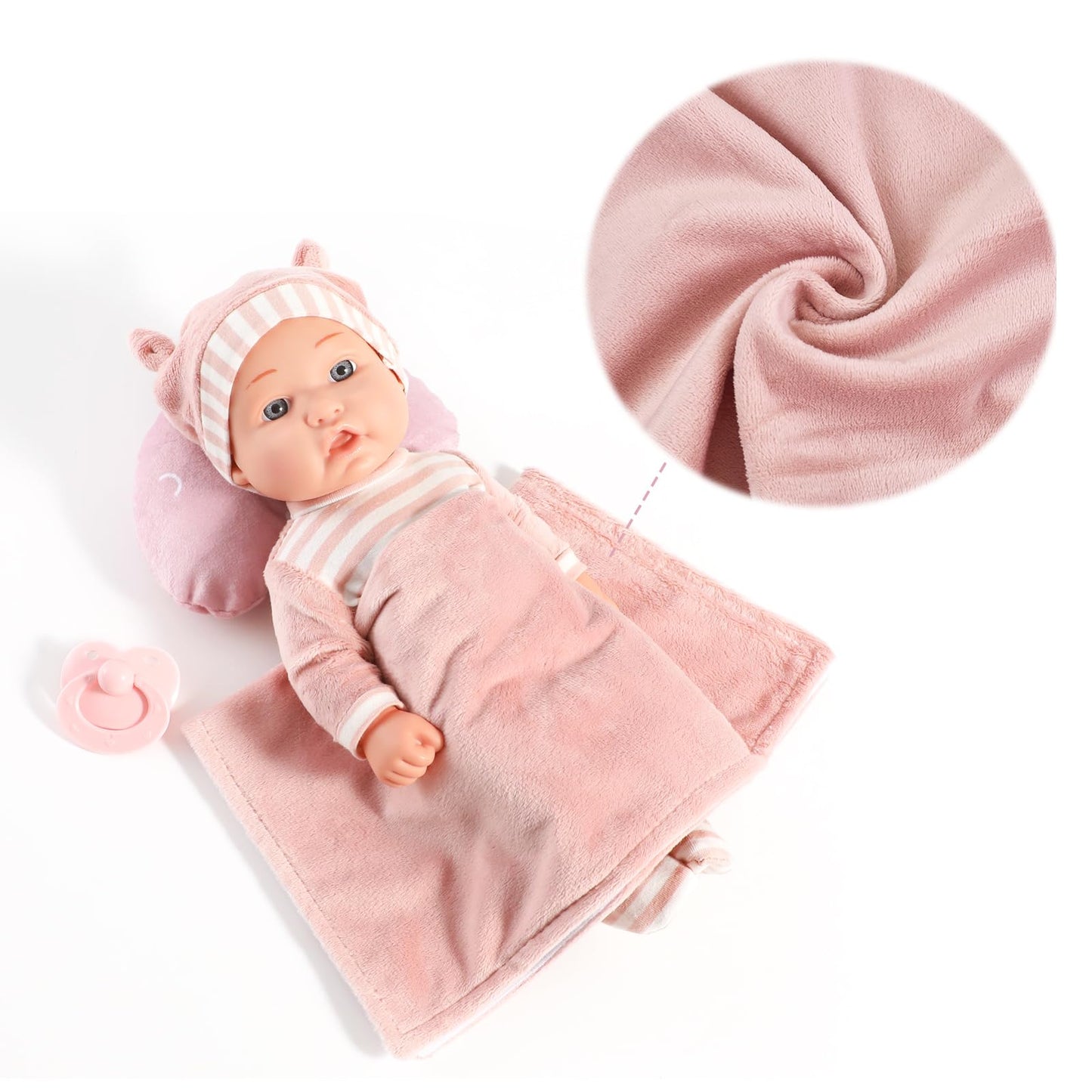 Enjoyin 12'' Baby Doll Playset with Carrier Bassinet Bed & Washable Accessories – Gift for Toddlers 3+