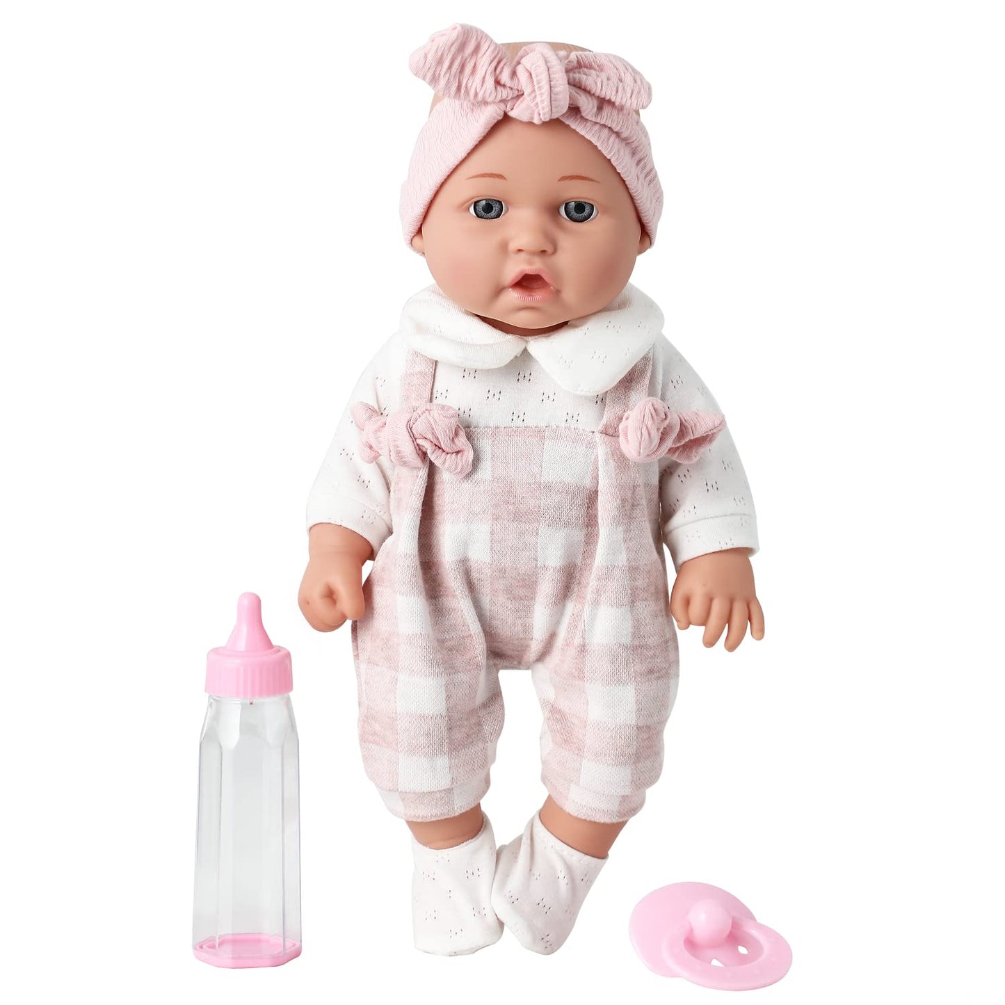 Enjoyin 12'' Baby Doll Set in Gift Box — Pacifier, Pink Clothes, Blanket & Bottle | Gift Idea for Ages 3+