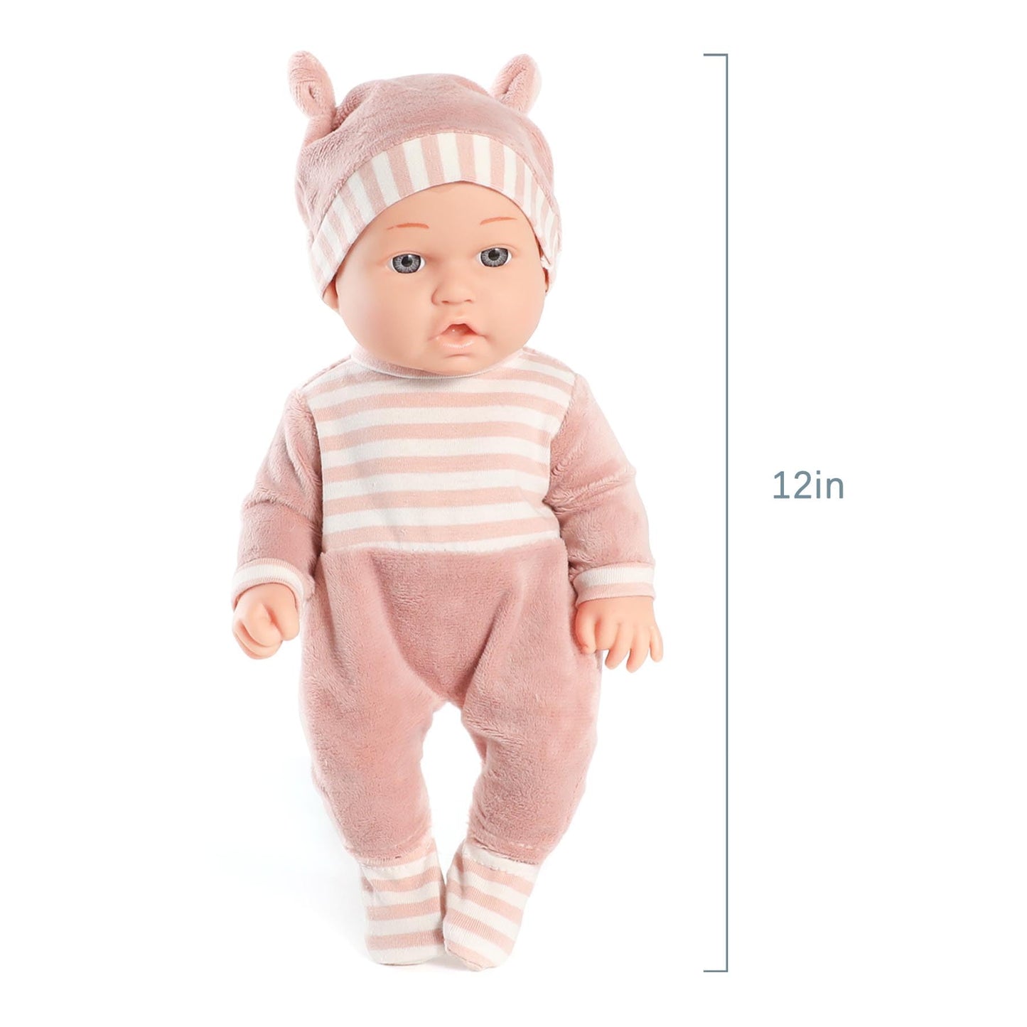 Enjoyin 12'' Baby Doll Playset with Carrier Bassinet Bed & Washable Accessories – Gift for Toddlers 3+