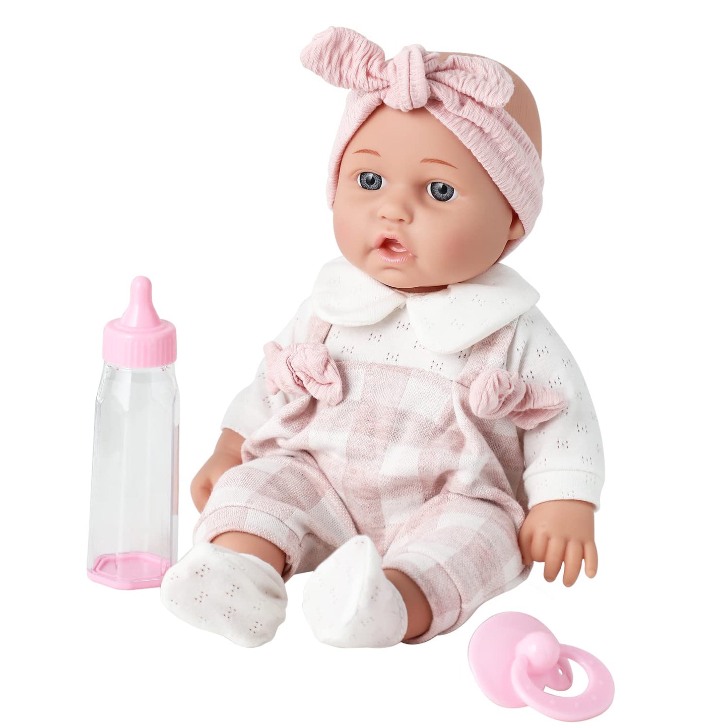 Enjoyin 12'' Baby Doll Set in Gift Box — Pacifier, Pink Clothes, Blanket & Bottle | Gift Idea for Ages 3+