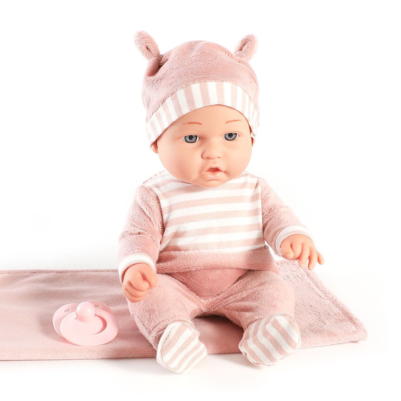 Enjoyin 12'' Baby Doll Playset with Carrier Bassinet Bed & Washable Accessories – Gift for Toddlers 3+